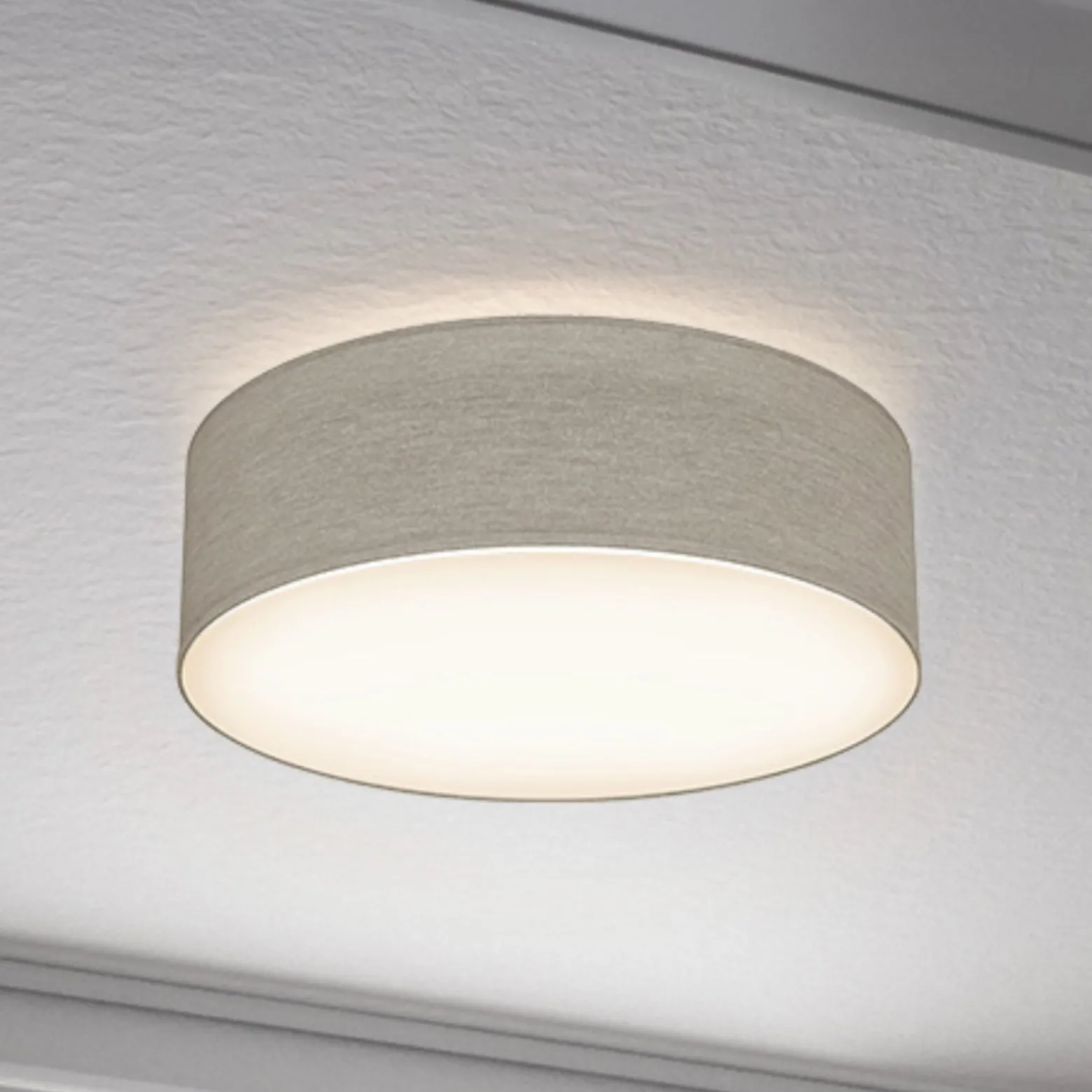 Kattovalaisin Litora, taupe, Ø 30 cm, tekstiili, E27