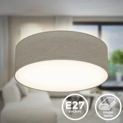 Kattovalaisin Litora, taupe, Ø 30 cm, tekstiili, E27