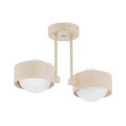 Kattovalaisin Mado, beige, 2-lamppuinen, korkeus 24 cm, teräs/lasi