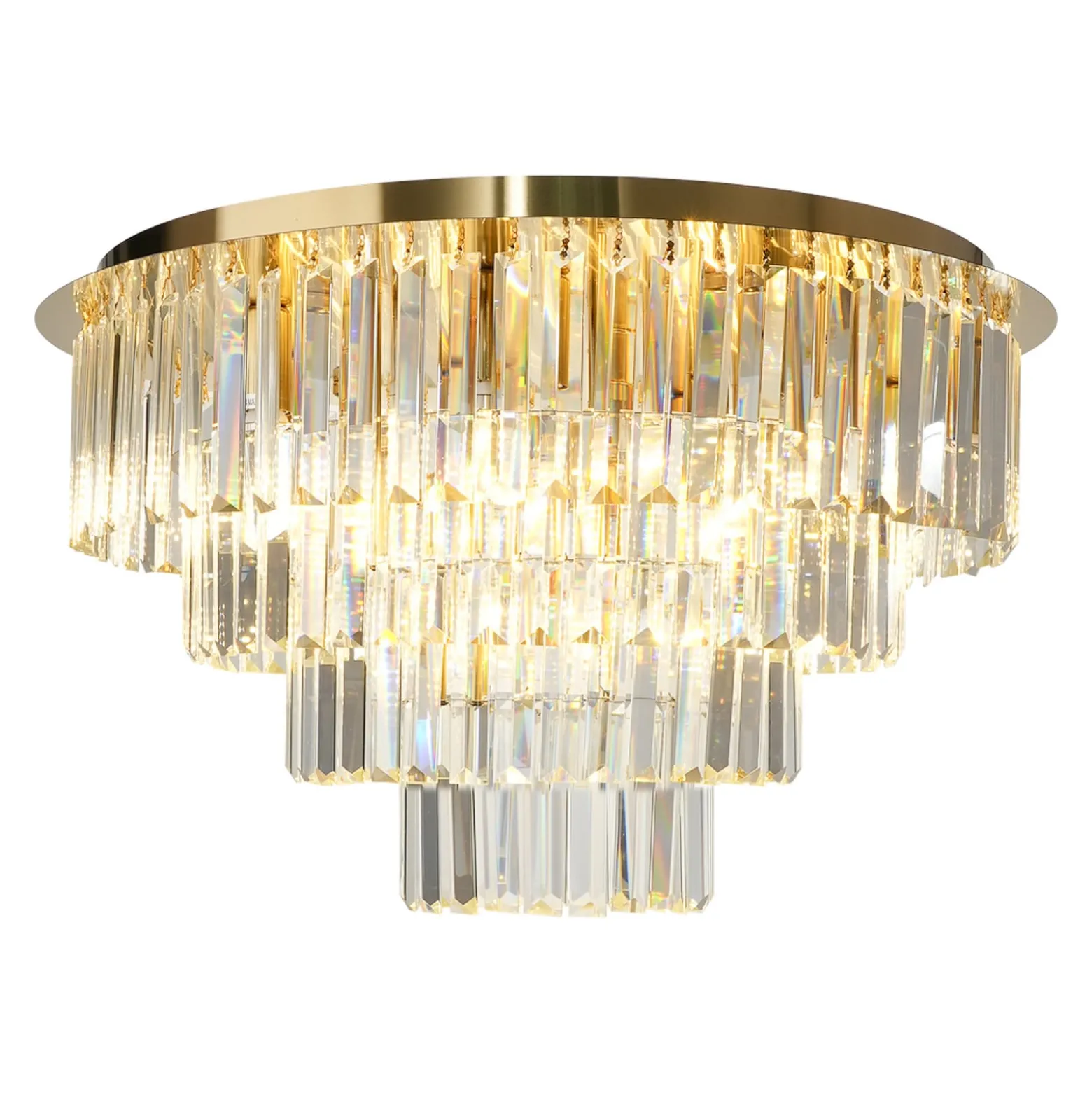 Kattovalaisin Milano, Ø 60 cm, kulta/kristalli, lasi, 9 x E14