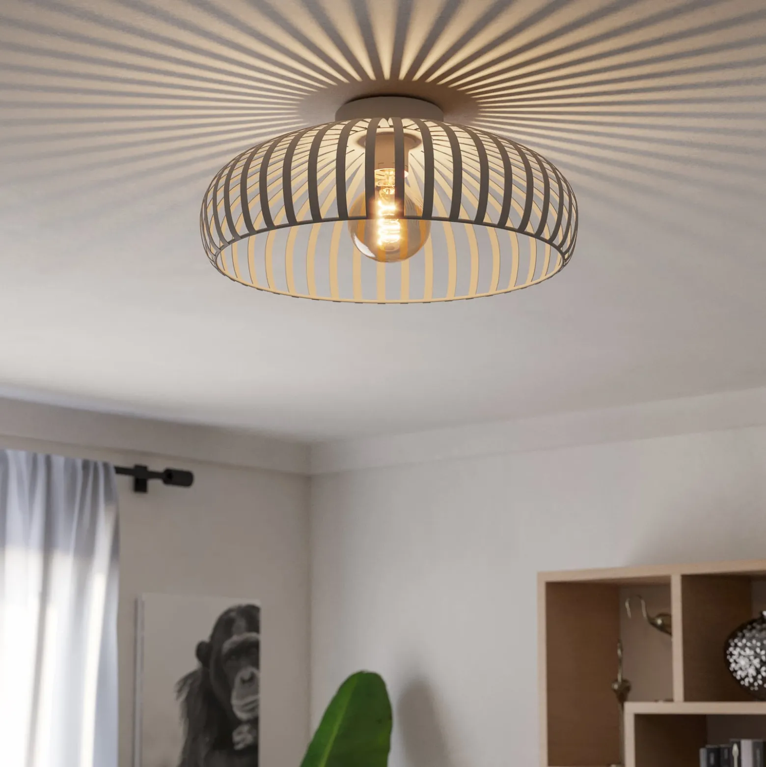Kattovalaisin Mogano 3, beige, Ø 43 cm, metalli, E27
