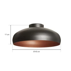 Kattovalaisin Mogano metallia, Ø40 cm, musta