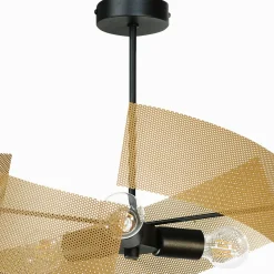 Kattovalaisin Moira, kultainen/musta, Ø 47 cm, 3-lamppuinen