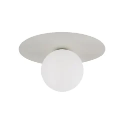 Kattovalaisin Pixie, beige, lasi, Ø 25 cm, pallo, G9