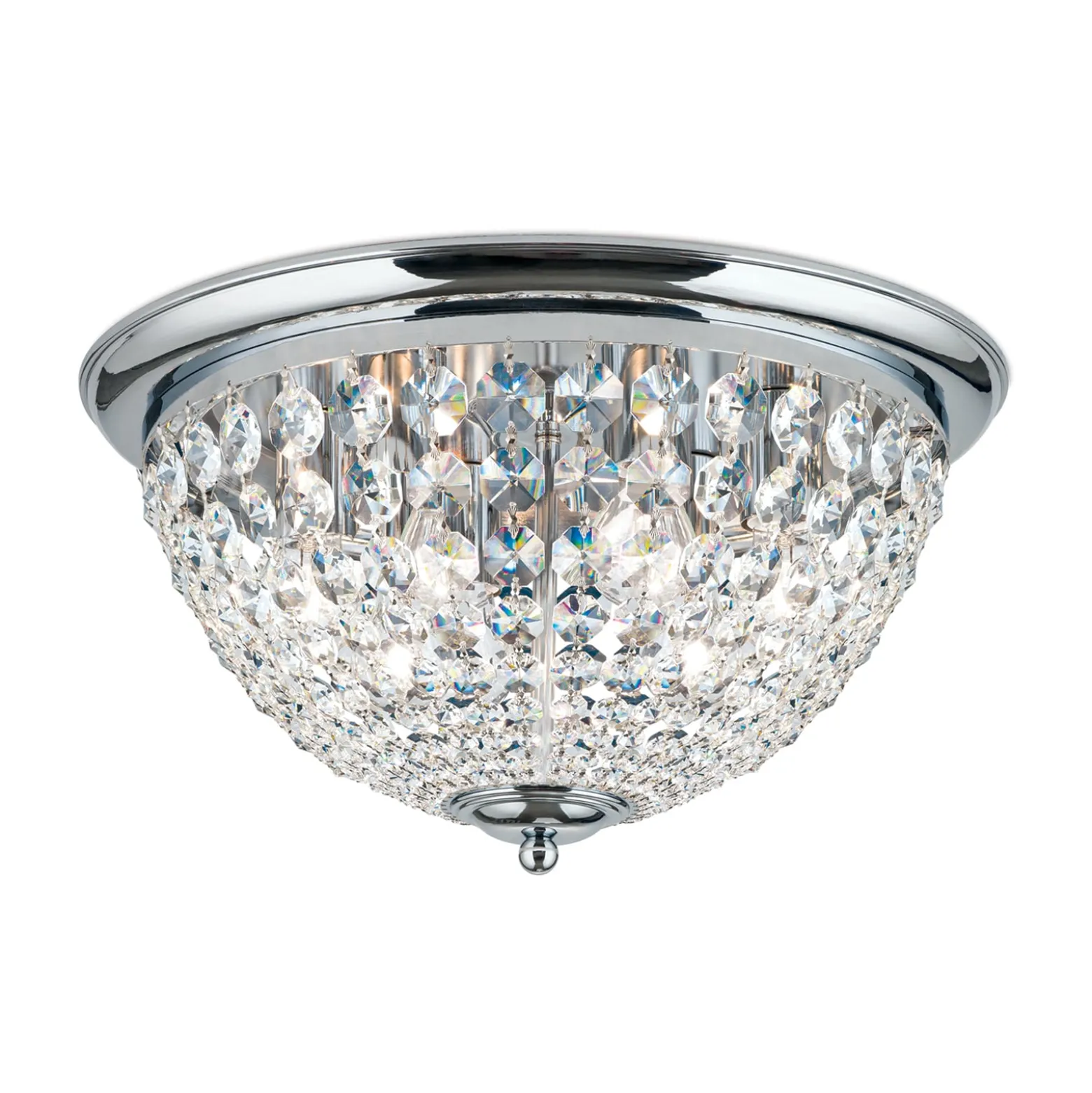 Kattovalaisin Plafond, kromi/läpinäkyvä, Ø 47 cm