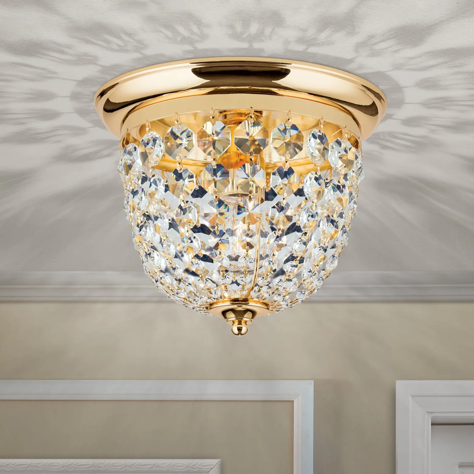 Kattovalaisin Plafond, kulta/läpinäkyvä, Ø 26 cm