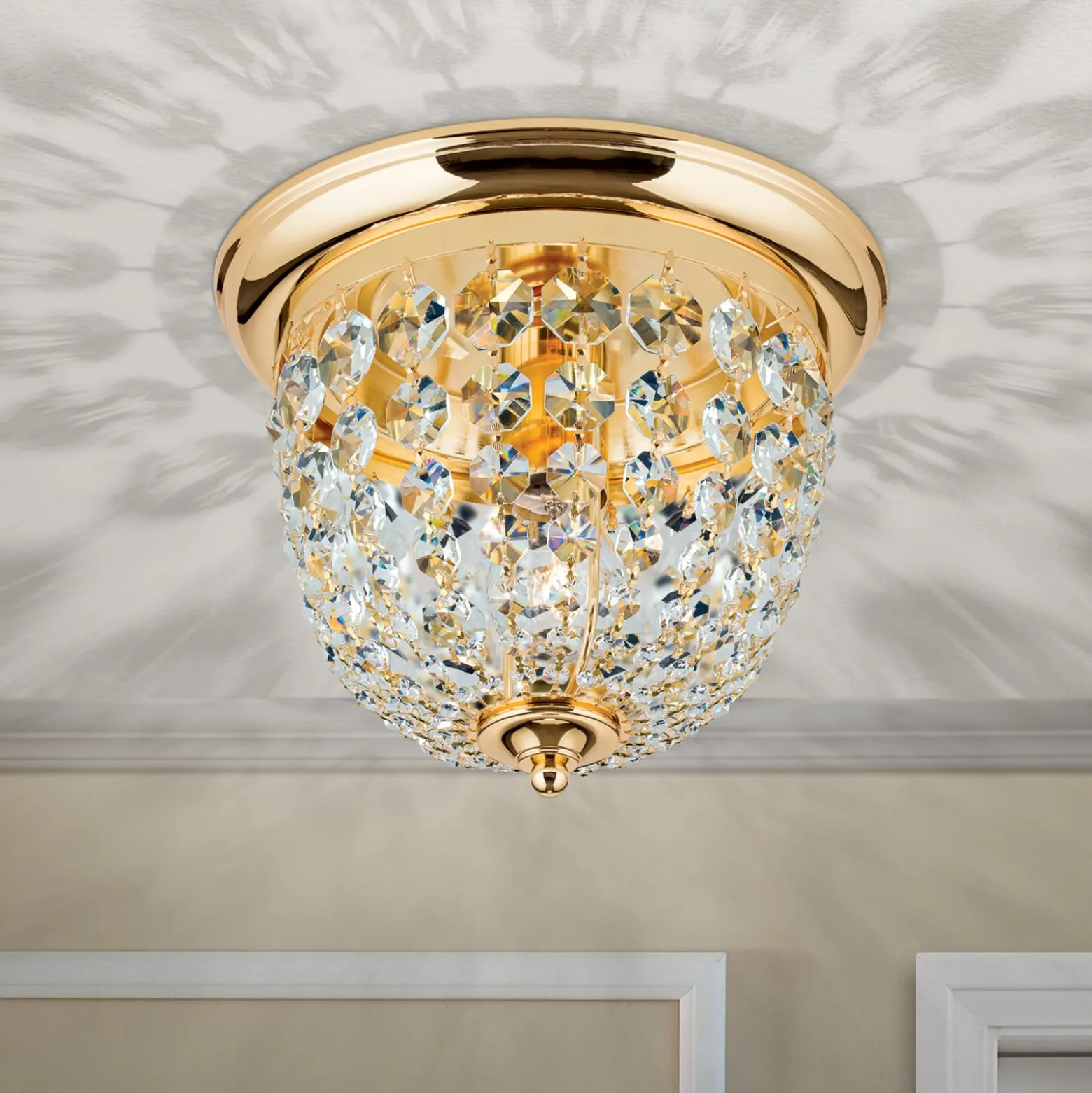 Kattovalaisin Plafond, kulta/läpinäkyvä, Ø 26 cm