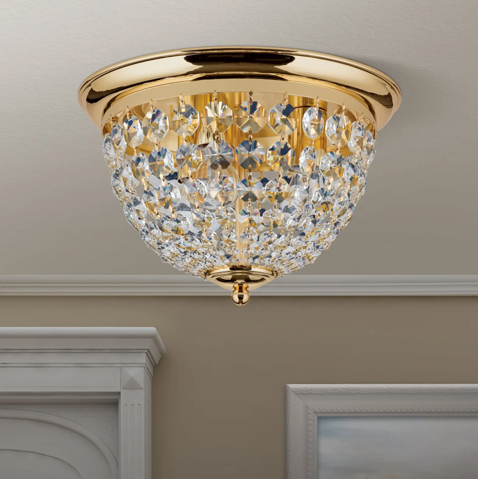 Kattovalaisin Plafond, kulta/läpinäkyvä, Ø 35 cm