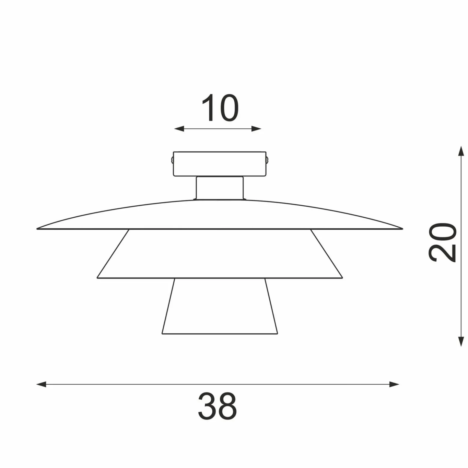 Kattovalaisin Plato, musta, metalli, Ø 38 cm, E27