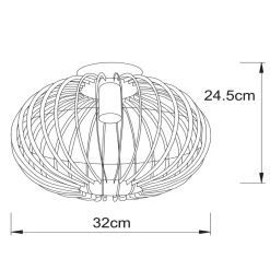 Kattovalaisin Reda musta Ø 32 cm