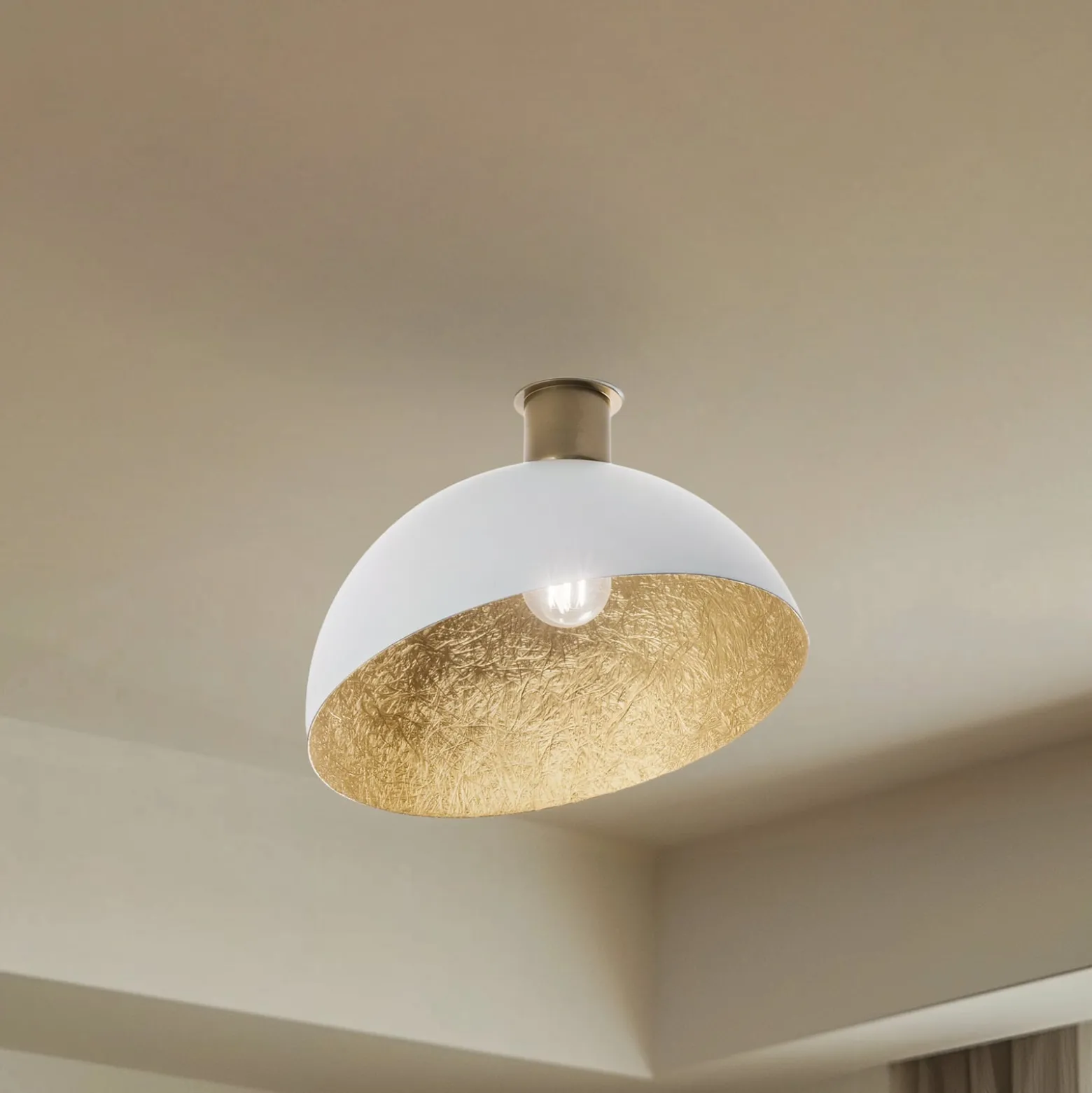 Kattovalaisin Sfera, Ø 35 cm, valkoinen/kultainen