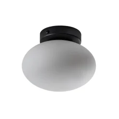 Kattovalaisin Ufo, musta/valkoinen, Ø 18 cm, lasi, G9
