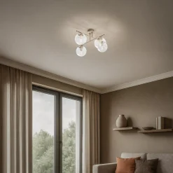 Kattovalaisin Zoe, beige, pituus 51 cm, lasi, 4-lamppuinen, E14