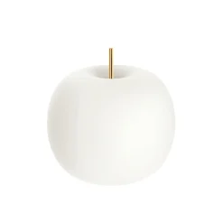 kdln Kushi-pöytävalaisin, messinki/valkoinen, Ø 33 cm, lasi