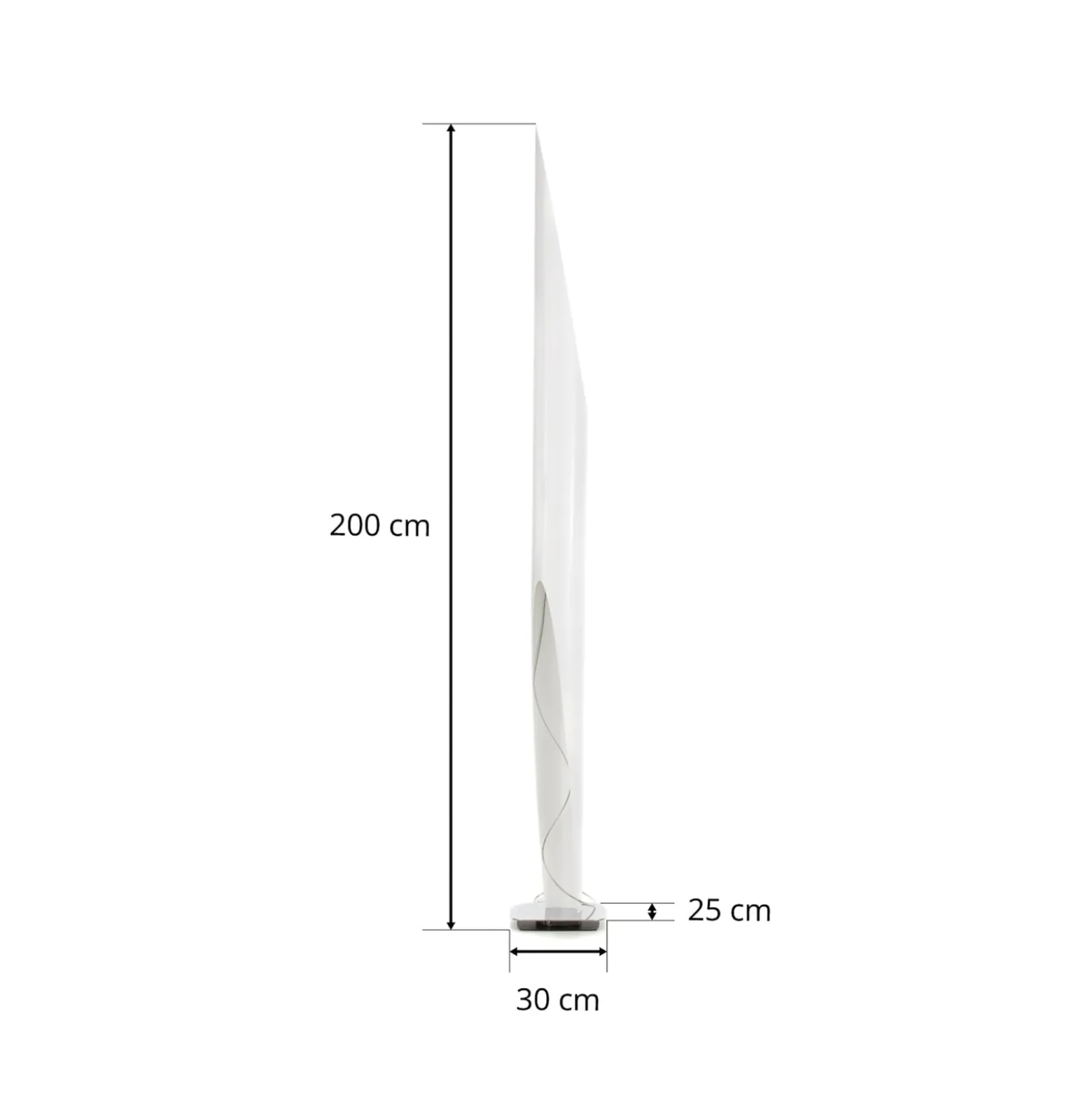 kdln lattiavalaisin Shakti, kromi, valkoinen satiini, korkeus 200 cm