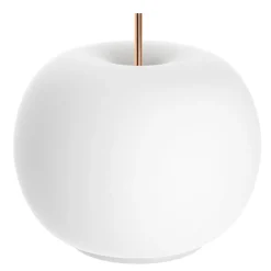 kdln LED-pöytävalaisin Kushi, valkoinen/kupari, Ø 17 cm, lasi