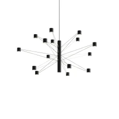 kdln LED-riippuvalaisin POLAR 15.2, halkaisija 93 cm, musta, 15-lamppuinen,