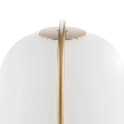 kdln pöytälamppu Lannà, valkoinen/kulta, korkeus 40 cm, lasi