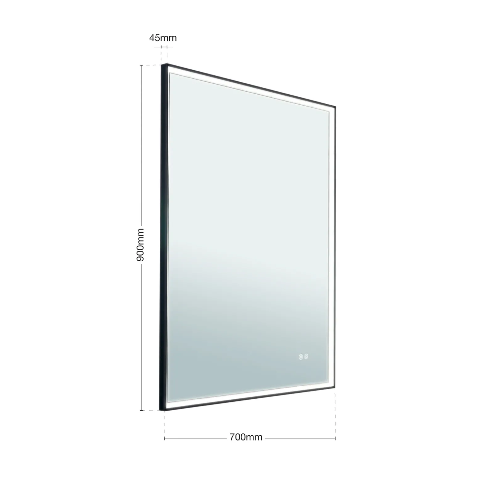 Kehys LED-peili, 70 x 90 cm, CCT, huurtumaton, himmennettävä