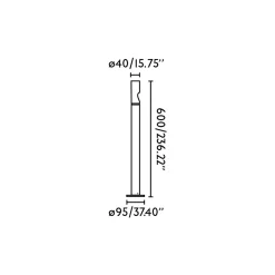 Kehys LED-perusvalaisin, musta, alumiinia, korkeus 60 cm