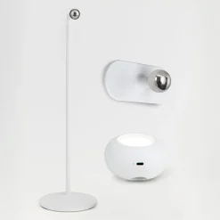 Kerby LED-ladattava pöytävalaisin, valkoinen, korkeus 40 cm,