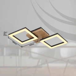 Kerry LED-kattovalaisin, pituus 46 cm, musta/tummanruskea