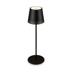 Kiki LED ladattava pöytävalaisin, musta, IP44, 3 000K