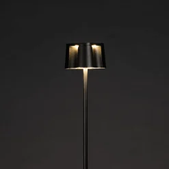 Kiva ladattava LED-lattiavalaisin, musta, alumiini, IP54, himmennin,