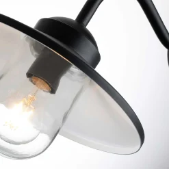 Klampenborg-ulkoseinävalaisin, musta, liiketunnistin, IP44
