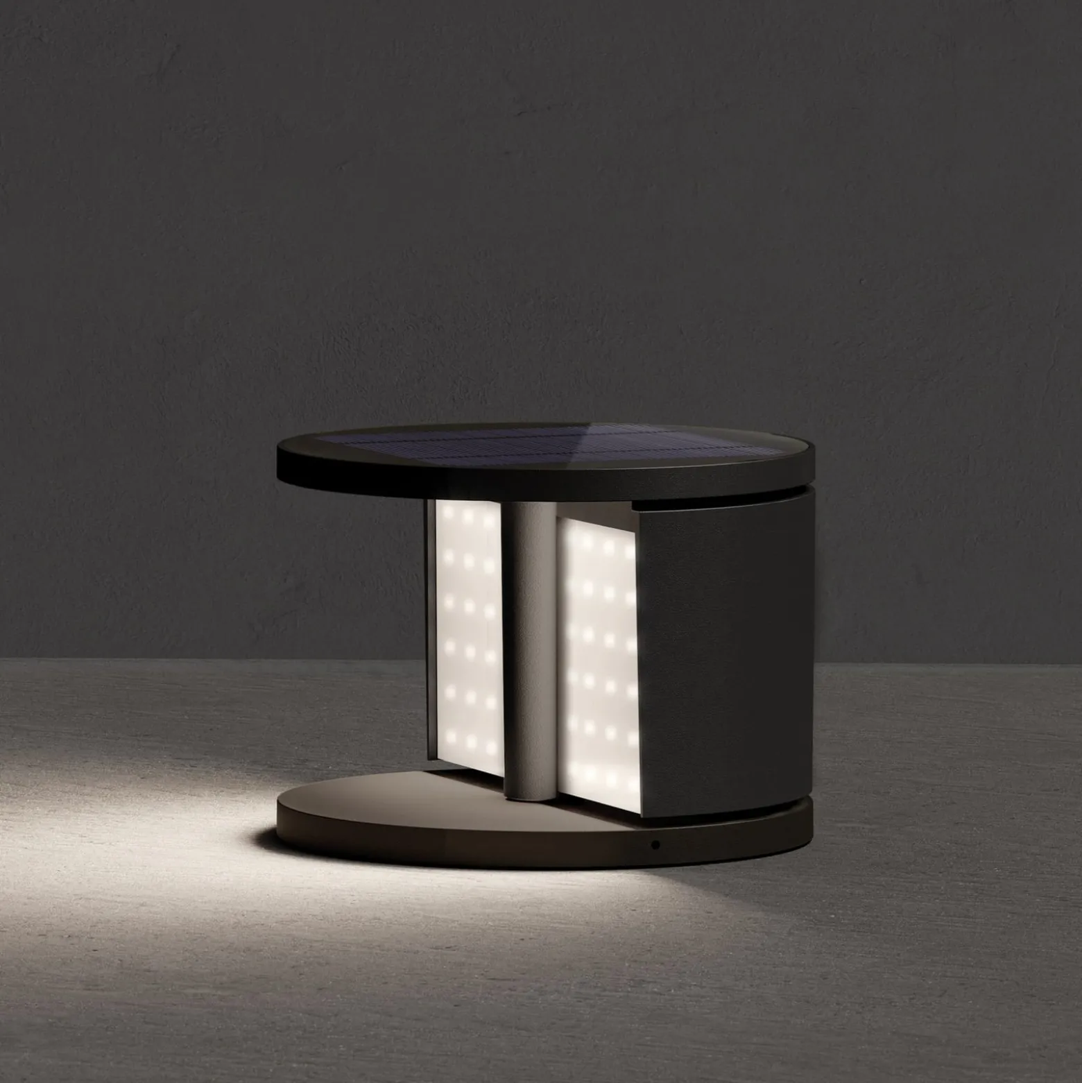 KLEWE LED-aurinkopuutarhavalaisin SWING, antrasiitti, Ø 20 cm IP65