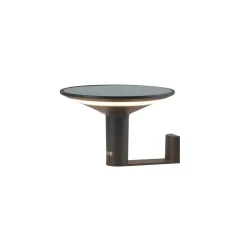 KLEWE LED-aurinkoseinävalaisin Keope, antrasiitti, Ø 21 cm, alumiini IP65