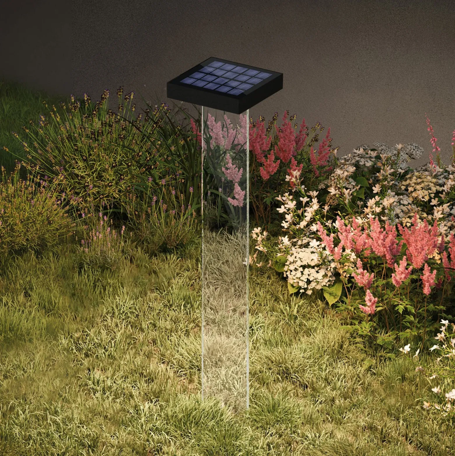 KLEWE LED-aurinkovalaisin Scotty, kirkas/antrasiitti, 60 cm, IP65