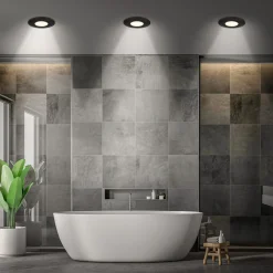 Klira upotettava LED-valaisin, musta, Ø 9cm, IP44, 3 kpl:n sarja