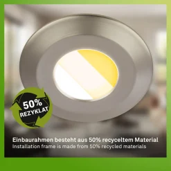 Klira uppoasennettava LED-valaisin, matta nikkeli, Ø 9 cm, IP44, 3 kpl