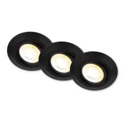 Klira uppoasennettava LED-valaisin, musta, kääntyvä, himmennettävä, 3 kpl