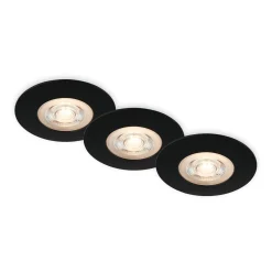 Kulana-LED-uppokohdevalo, musta, 3 kpl, IP65