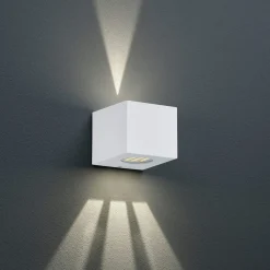 Kulmikas LED-ulkoseinälamppu Cordoba, valkoinen