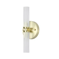 Kylpyhuoneen LED-seinälamppu Aberdeen, korkeus 34 cm, messinkivärinen,