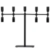 Kynttelikkö Twice, musta, 9-lamppuinen, 42 cm