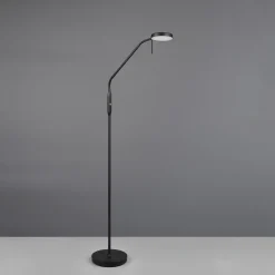 Ladattava LED-lattiavalaisin Moreno, mattamusta, CCT, himmennettävä