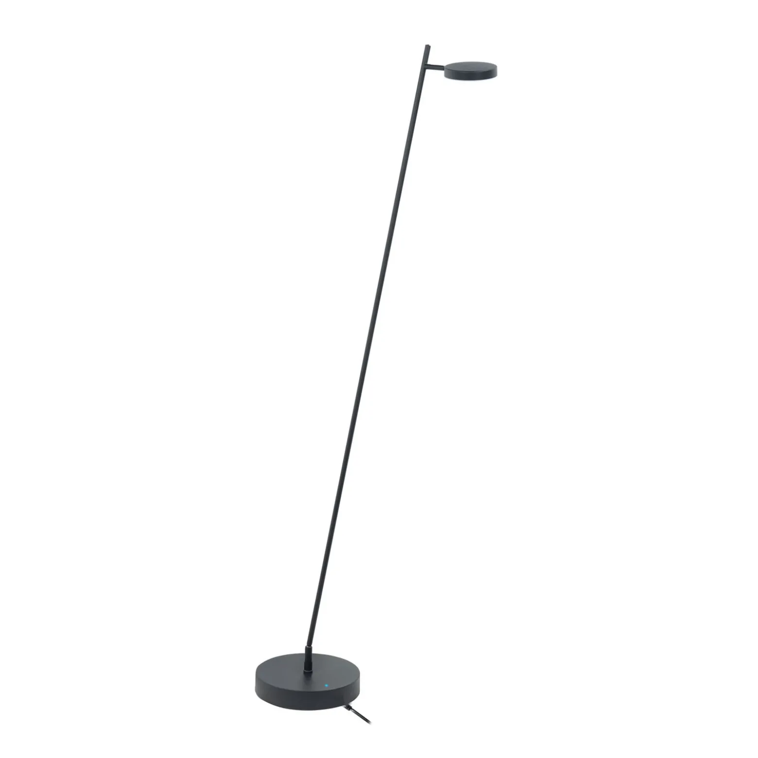 Ladattava LED-lattiavalaisin Round Move, 1-valo musta 142 cm CCT himmeä 142 cm
