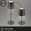 Ladattava LED-pöytävalaisin 7508015, antrasiitti 2700 K IP44 Touchdim