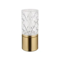 Ladattava LED-pöytävalaisin Lunki, messingin värinen, korkeus 19 cm,
