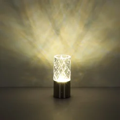 Ladattava LED-pöytävalaisin Lunki, messingin värinen, korkeus 19 cm,