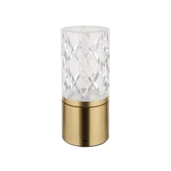 Ladattava LED-pöytävalaisin Lunki, messingin värinen, korkeus 19 cm,