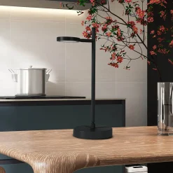 Ladattava LED-pöytävalaisin Lupa, musta Korkeus 45 cm Metalli Touchdim