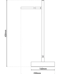 Ladattava LED-pöytävalaisin Lupa, musta Korkeus 45 cm Metalli Touchdim