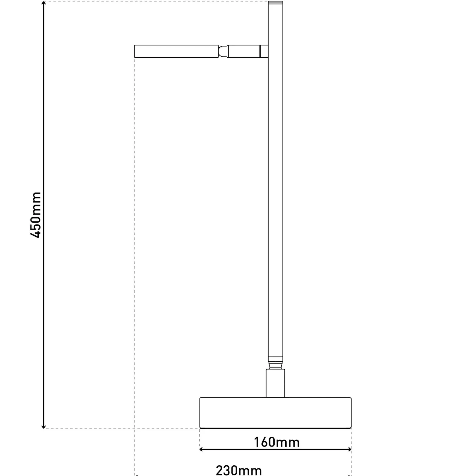 Ladattava LED-pöytävalaisin Lupa, musta Korkeus 45 cm Metalli Touchdim