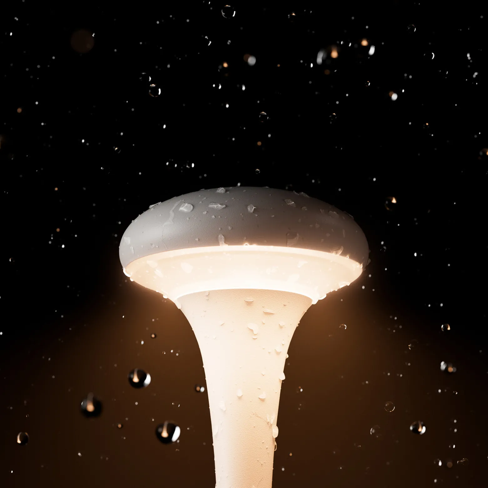 Ladattava LED-pöytävalaisin Nudrop mini, musta, IP54, himmennettävä
