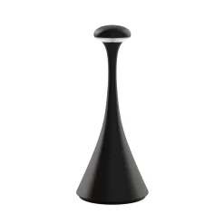 Ladattava LED-pöytävalaisin Nudrop mini, musta, IP54, himmennettävä